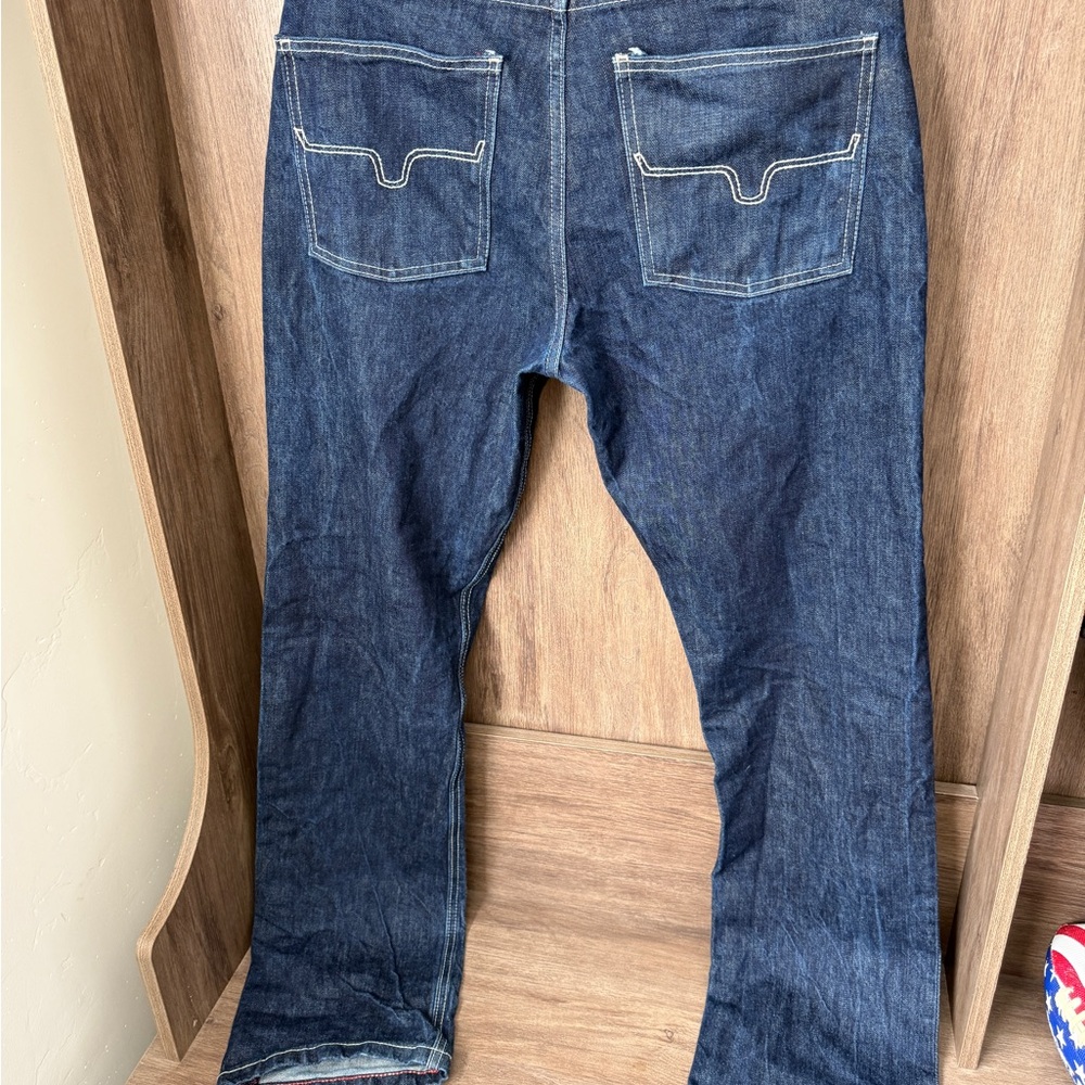 Kimes Ranch 33x34 Dark Blue Denim Jeans with Red Stitching - Picture 7 of 7